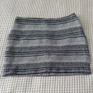 Banana Republic Navy and White Patterned Mini Skirt